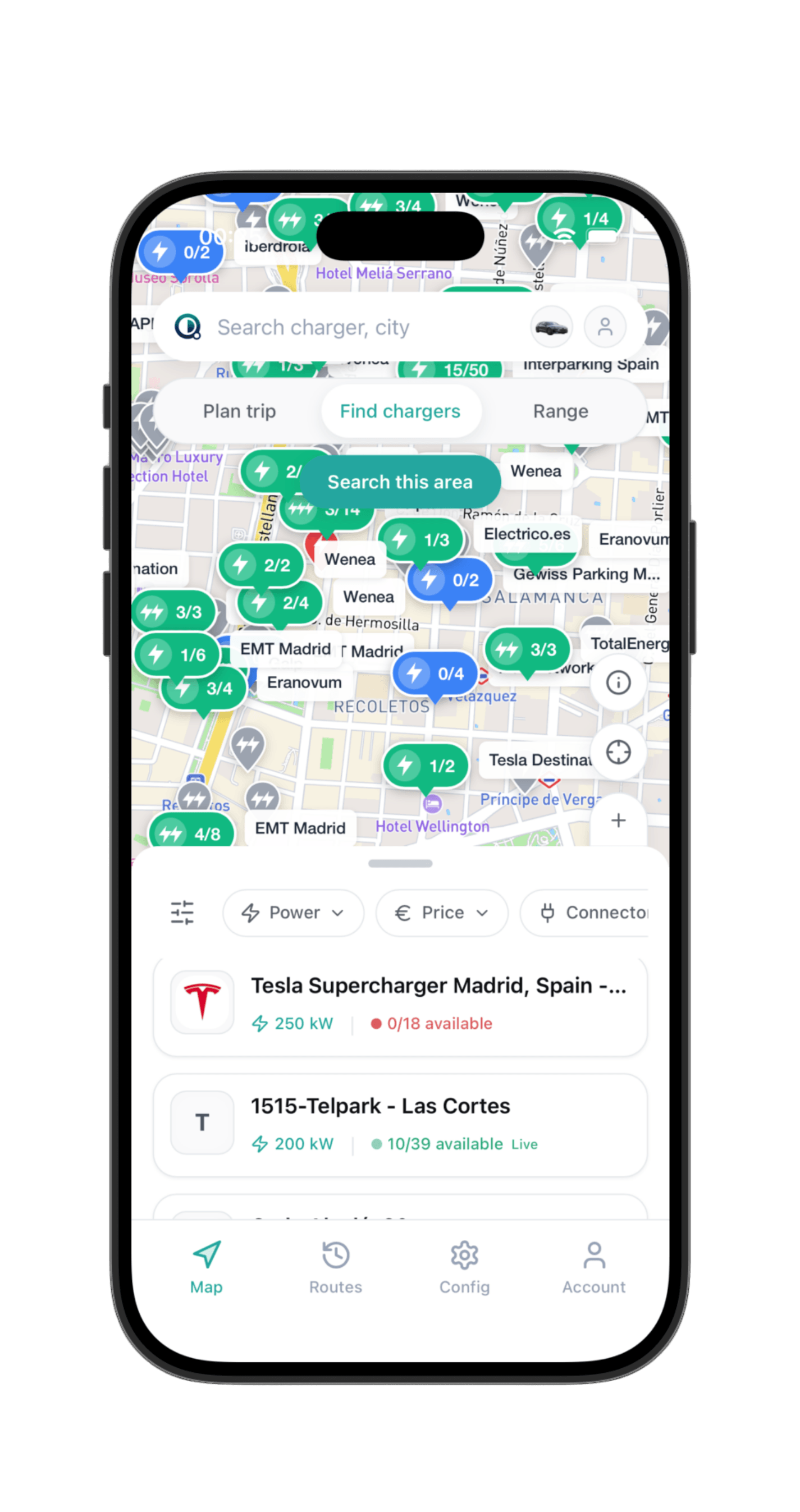 Mapa de estaciones en tiempo real en iPhone