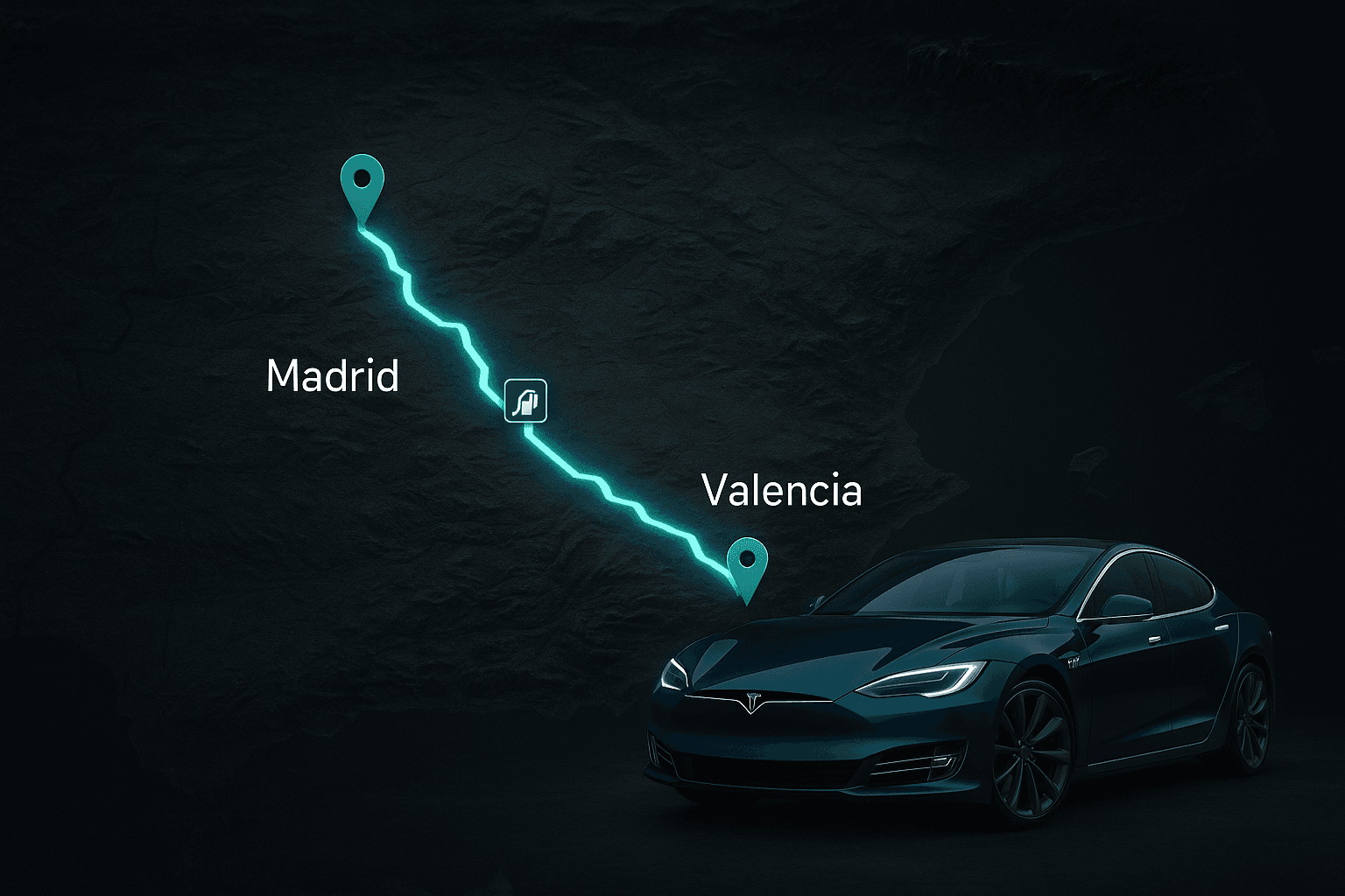 Madrid-Valencia en Tesla Model S 90D